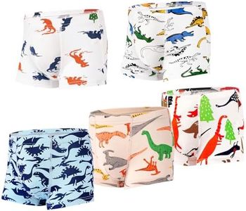 LIFPAU Boys Boxer Briefs Toddler, Underwear Training Pants, Soft Breathable Cotton 5 Pack for Little Boys 5-6 Years(01,5-6 Years)