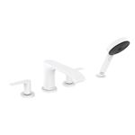 hansgrohe Vivenis Modern 2-Handle 10-inch Wide Roman Tub Filler Bathtub Faucet and Shower Set in Matte White, 75443701