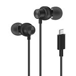 PALOVUE USB Type C Headphones in Ear Earphones Earbuds with Mic and Volume Control Compatible with Google Pixel Samsung Oneplus Huawei Sony MacBook Black