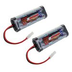 Tenergy 7.2V Battery Pack High Capacity 6-Cell 3000mAh NiMH Flat Battery Pack, Replacement Hobby Battery for RC Car, RC Truck, RC Tank, RC Boat with Standard Tamiya Connector (2-Pack)