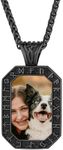 FindChic Black Custom Necklaces Photo Necklace Customized Picture Viking Rune Dog Tag Necklace Memorial Loss of Dog Gift