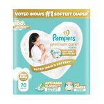 Pampers Premium Care Pant Style Baby Diapers XS 70 Count | No Marks Design | Voted India’s #1 Softest Diaper | All in 1 diaper with 360 Cottony Softness