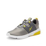 REEBOK Men's Coastland Spacer ASH Grey-Black-Alert Yell Running Shoe-11 Kids UK (EY4001)