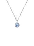 Ted Baker Soltell Solitaire Sparkle Crystal Necklace For Women (Silver/Light Blue Crystal)