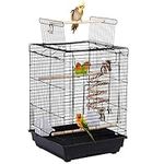 Yaheetech Small Bird Cage Open Play Top Parrot Cage for Cockatiel Lovebirds Parakeet Canary Green Cheek, Small-Size Portable Travel Bird Cage