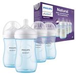 Philips Avent Natural Baby Feeding Bottle Combo| No.1 Brand Recommended by Moms Worldwide | Natural Response Technology Mimics Breastfeeding (260ml Blue - 4pc Combo) | SCY903/24
