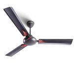 LONGWAY Creta P1 1200 mm/48 inch Ultra High Speed 3 Blade Anti-Dust Decorative Star Rated Ceiling Fan (Smoked Brown, Pack of 1)