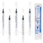 50Pcs 1ml Plastic Syringes With Caps No Needle Colostrum Syringe for Refilling and Measuring Liquids, Scientific Labs, Plant Watering, Pet Feeding ,Glue Applicator