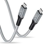 Duttek 240W USB 4 Cable for Thunderbolt 4/3, 40Gbps USB C to USB C Cable Support 8K@60Hz Video, USB Type C Male to Male Nylon Braided Cable Compatible with MacBook, iPad Pro, Docking, Hub (1.5M)