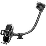 APPS2Car Phone Holder for Car Windscreen Flexible Long Arm 13" Goose-neck Mobile Phone Holder Compatible with 4-6.8" Phone Suction Base Dashboard Phone Holder for Van/Truck