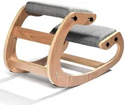 Kneeling Chair Ergonomic Posture Chair, Wood Adjustable Rocking Knee with Soft Padding, Natural Relief for Neck or Back Pain for Home Office, Max Load 300 lb