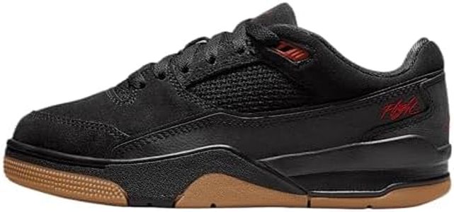 Jordan Flight Court Big Kids' Shoes (HF3333-001, Black/Gum Medium Brown/Varsity Red) Size 7