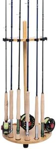 Ussuris Fishing Pole Rod Racks—Floor Stand Bamboo Fishing Gear Equipment Storage Organizer, Easy Installation - Round rods holder