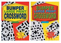 Set of 2 Bumper Large Print A4 Crossword Books 135 Brainteasing Puzzles Each