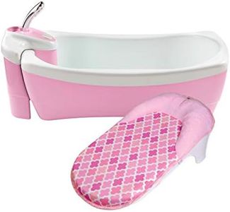 Summer Infant Lil Luxuries Whirlpool Bubbling Spa & Shower (Pink) Luxurious Baby Bathtub with Circulating Water Jets, 2 Piece Set (Pack of 1)