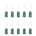 PATIKIL 400V 2.2uF Electrolytic Capacitors, 10Pcs 6x12mm Aluminum High Frequency Electrolytic Capacitors for TV, LCD Monitor, Refrigerator, Circuit Boards, Green