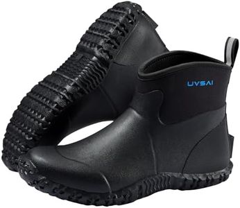 UVSAI Men's Waterproof 5.3-inch Ankle High Garden Shoes Rain Boots Slip-On Footwear for Gardening Farming Lawn Care Yard Work