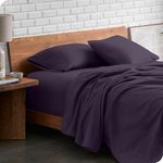 Bare Home Flannel Sheet Set 100% Cotton, Velvety Soft Heavyweight - Double Brushed Flannel - Deep Pocket (King, Eggplant)