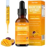 Magnesium Glycinate Liquid Drops 1000MG - Mango & Passion Fruit 60ml | Enhanced with Vitamins & Zinc, Daily Liquid Magnesium Supplement - Improved Sleep & Relaxation, Magnesium Glycinate Sleep Support