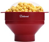 The Original Salbree Microwave Popcorn Popper, Silicone Popcorn Maker, Collapsible Microwavable Bowl - Hot Air Popper - No Oil Required - The Most Colors Available (Ruby Red)