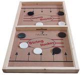 KORNERS Fastest Finger First Board Game for Adults & Kids | Wooden String Hockey Game Sling Puck Board Hockey Toy Perfect for Family Entertainment, Birthday Party, Christmas Gift 58 x 30 cm