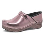 Dansko Professional Chrome Slip-On Clogs for Women - Rocker Sole and Arch Support for Comfort - Ideal for Long Standing Professionals - Food Service, Healthcare Professionals, Rose, 7.5-8