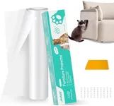 Cat Scratch Furniture Protector, 160"x12" Single-Sided Sticky Couch Protector from Cat Claws, Transparent Plastic Cover Adhesive Clear Anti Cat Scratch Deterrent for Furniture Sofa Door (30 Pins)