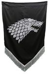 Game of Thrones Wall Banner With Fringe (27" by 45") (House Stark)