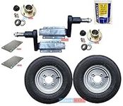 leisure MART 350kg Avonride trailer suspension units supplied with 4 inch PCD hubs, 8 inch 4PR wheels, plates and grease (Set 2) Pt no. LMX1892