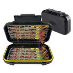 Qievcrme Fly Fishing Flies Kit 40/137pcs Dry/Wet Flies Assortment Nyphms Popper Streamer for Trout Bass Steelhead Fish+ Fly Box (72Pcs-6 Mixed Styles)