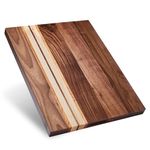 Large American Walnut Wood Cutting Board with Cherry/Oak Accents: 17x13x1.1 Chopping Block with Cracker Holder (Gift Box Included) by Sonder Los Angeles