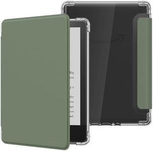 MoKo Case for Universal 6.8 Inches E-Book Reader and Tablets 2021, Ultra Clear Soft Flexible Transparent TPU Back Cover Light Shell with Auto Wake/Sleep, Celadon