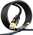 AMPCOM 6.6ft Cat8 Ethernet Cable Ultra Flexible, Super Soft Network Patch Cord High Speed 40Gbps 2000Mhz S/FTP Double Shielded Lan Cable For Gaming, PS5, PoE, 5G Internet, Router, Black