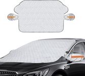 FreshDcart F752 Car Windshield Sunshade & Snow Cover - Universal Magnetic Ice Snow Guard, Ideal for Winter & Summer - Fits Most Cars (Silver Pack of 1)