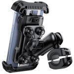 Lamicall Motorbike Phone Holder, Motorcycle Phone Mount - [2024 Anti-theft Design] [Dual Anti-Shock] Bike Phone Holder with Adjustable Arm for iPhone 16 15 14 13 12 Series, 4.7-6.8" Phone - Black