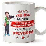 MUGFFINS Photographer Mug - "Universe's Best Photographer" - Funny Photography Gift/Present - Tea/Coffee Ceramic Cup 11oz