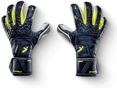 Storelli Silencer Threat Goalkeeper Gloves, High-Impact Hand Protection with 5 Removable Finger Spines, German Quartz Latex with Foam Padding, Breathable Yet Skin-Tight Fabric, 1 Pair, Size 10