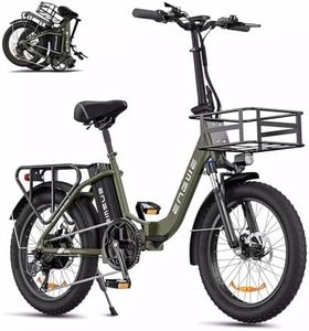 ENGWE Electric Bike for Adults 20" Foldable Electric Bicycle Trekking Step-through City E-Bike 36V 15.6Ah Removable Battery (Green)