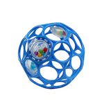 Bright Starts, Oball Easy-Grasp Rattle BPA-Free Infant Toy, Blue, Age Newborn and up, 4 Inches