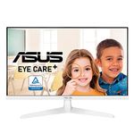 ASUS VY249HE-W 23.8” 1080P Monitor - White, Full HD, 75Hz, IPS, Adaptive-Sync/FreeSync, Eye Care Plus, Color Augmentation, Rest Reminder, Antibacterial Surface, HDMI, VGA Frameless VESA Wall Mountable