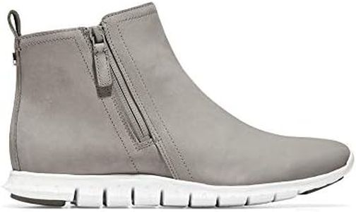 Cole Haan Women's Zerogrand Side Zip Bootie Waterproof Ankle Boot, Ironstone Nubuck, 5 B US