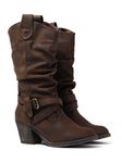 Rocket Dog Womens Sidestep Mid-Calf Western Boot Brown Size UK 6 EU 39