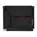 Mayplous A5 Conference Folder Business Organiser Bag Notepad Carrying Case Document Case A5 Portfolio Organiser (Jet Black)