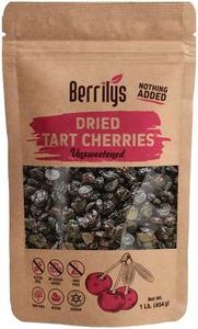 Dried Cherries, Unsweetened, Tart, Berrilys,16 oz, Pitted, Kosher, Unsulfured, Sour, No Added Sugar, No Preservatives, No Oil, Non-GMO