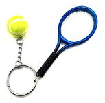 SNS Components Blue Tennis Racquet & Ball Sport Keyring Keychain