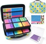 FANGZH Diamond Painting Storage Case, 64 PCS Diamond Art Containers | Portable Diamond Art Organizer with Carry Handle, Storage Containers with Lids for Round Diamond Painting Drills (Lemon Lime)