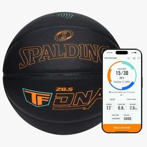 Spalding TF DNA Smart Basketball with Training App & 1-Year Subscription, Official Size 6 Women's Indoor/Outdoor Basketball, Tracks Shooting Performance & Training Metrics