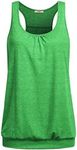 Miusey Womens Exercise Tops,Stylish Soft Racerback Tank Flattering Biker Jogger Runner Tri Blend Tees Comfortable Jersey Perfect Sleeveless Rocker Activewear(Small, Grass-Green)