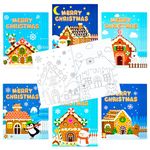 Dvbonike 24Pcs Merry Christmas Gingerbread House Coloring Books for Kids Bulk Winter DIY Art Drawing Birthday Party Favors Goodie Bags Stuffers Xmas Holiday Gifts Home Classroom Activity Supplies