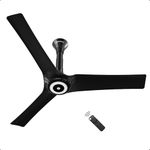 atomberg Aris Starlight BLDC Ceiling Fan 1200mm Best-in-class Air Delivery Smart IoT Remote Silent Operation LED Underlight Award Winning Design BEE 5star 3 Year Warranty Stellar Black